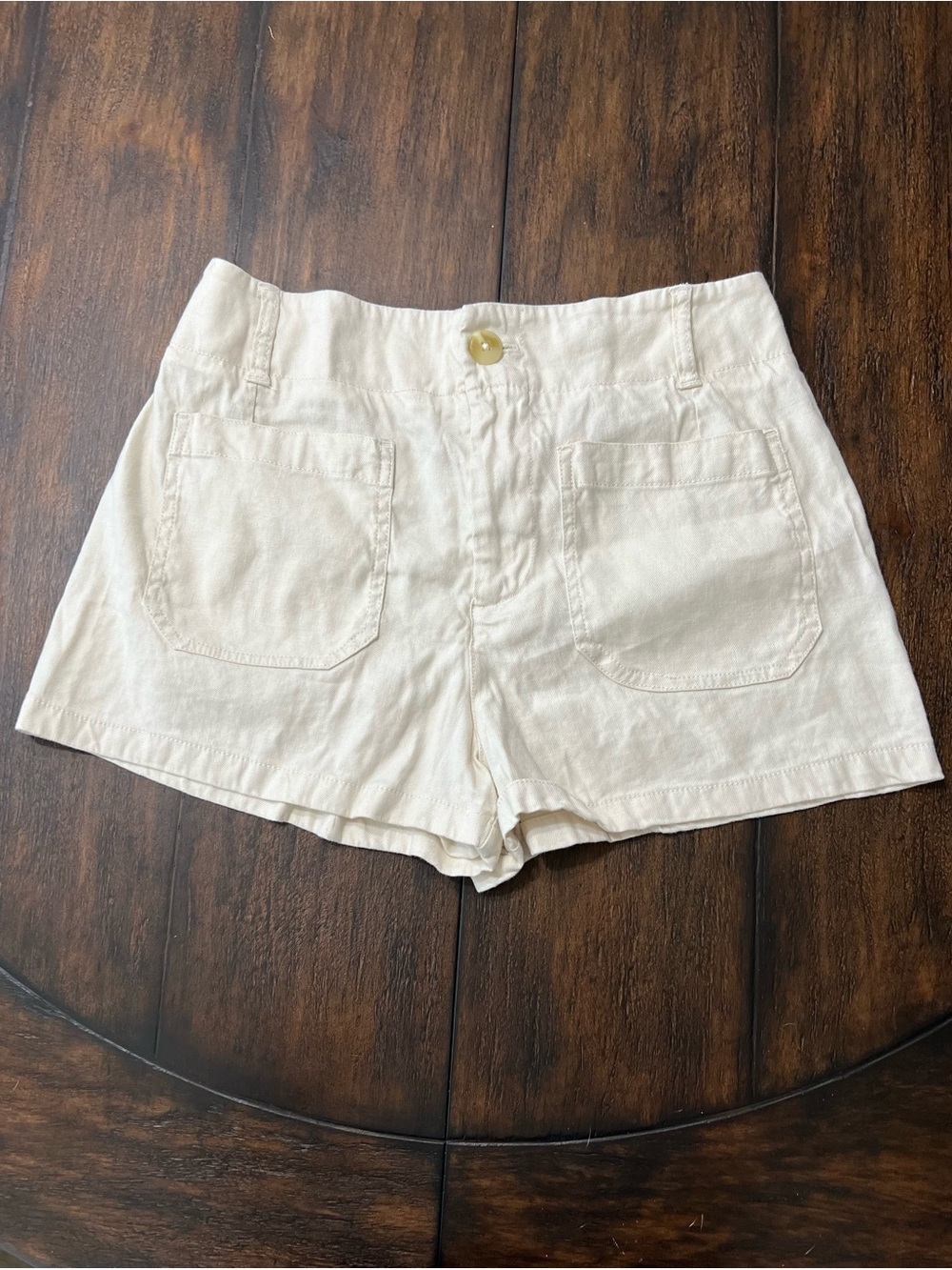 Maeve High-Rise White Front-Pocket Shorts